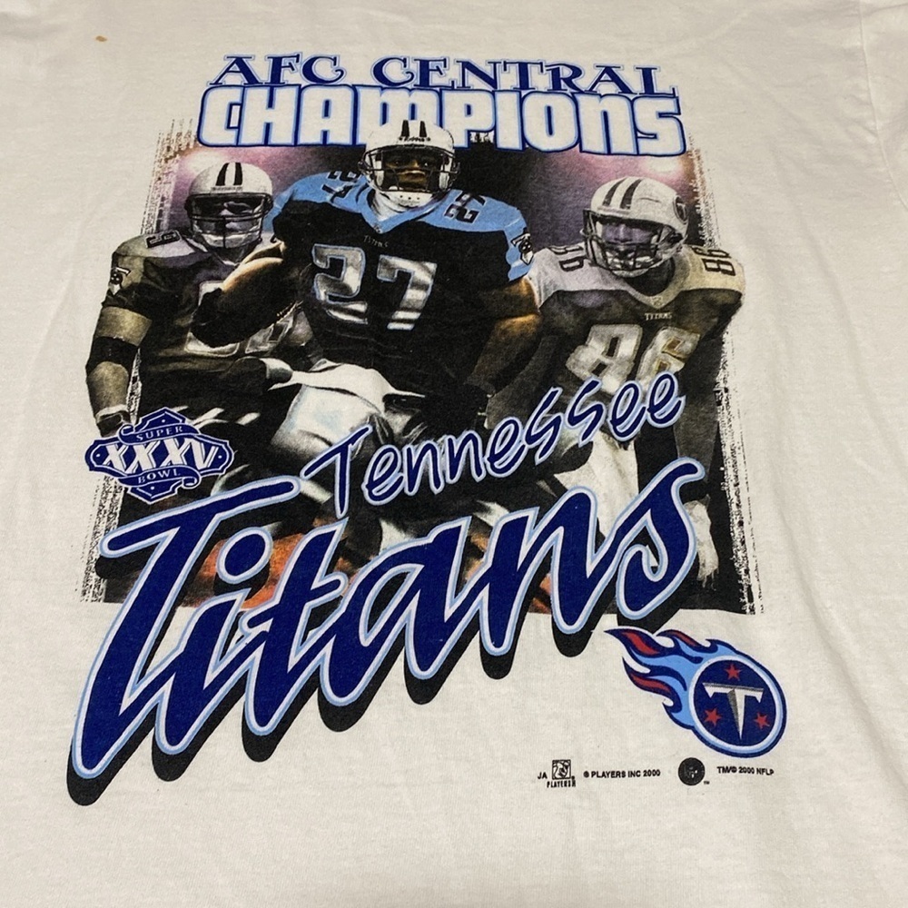 Tennessee Titans AFC Central Champions Super Bowl XXXV men’s tshirt size Large - Picture 4 of 10